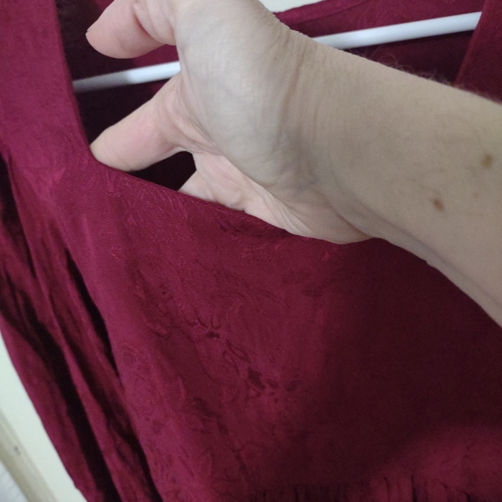 Maurice's Peasant Top Size XS Burgundy Square Neck‎  Dark Romantic Ren Faire - Picture 2 of 5